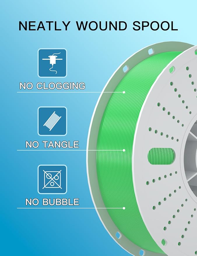 PINBALL PETG 3D Printer Filament 1.75mm High Precision Durable Moisture-Proof Strong Filament Mith Better Flow Dimensional Accuracy +/- 0.02mm Suitable for Most FDM 3D Printers 2 Kilograms Turquoise
