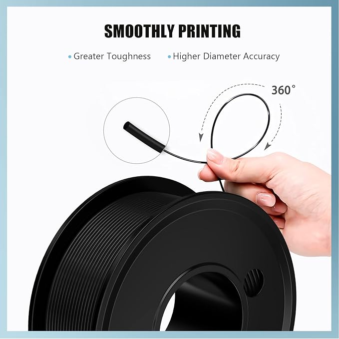 3D Printer Filament PLA 1.75mm 3-D Printing Materials 5 Colors Bundle Print Filimate 1.75 mm White Black Red Blue Yellow Filiment1.75 Accuracy ±0.02mm Fillament Spool Vacuum Pack 250G X 5 Roll