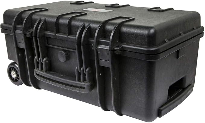 Monoprice Weatherproof Hard Case - 22 x 14 x 10 Inches, With Wheels and Customizable Foam, Shockproof, IP67, Ultraviolet And Impact Resistant Material, Black - Pure Outdoor Collection