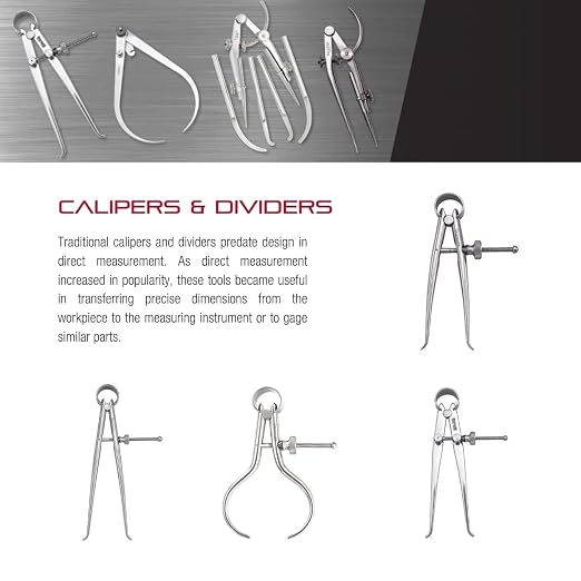 Starrett 79 Series "Yankee" Spring-Type Outside Calipers with Flat Legs and Quick-Spring Nut - Hardened Fulcrum Stud, Spring Joint Type, 12" Size and Capacity - 79B-12