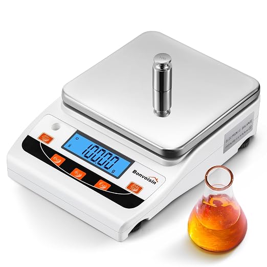 Bonvoisin Lab Scale 5000g/0.01g High Precision Laboratory Scientific Scale 0.01 Gram Accuracy Electronic Analytical Balance Digital Kitchen Jewelry Scale (5000g, 0.01g)