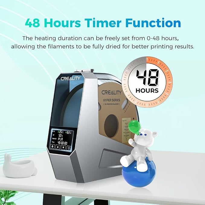 Official Creality Filament Dryer, Space Pi Filament Dryer, 360° Fast Heating 3D Printer Filament Dry Box, Filament Storage with 110W PTC Heater LCD Touch Screen One-Key Set