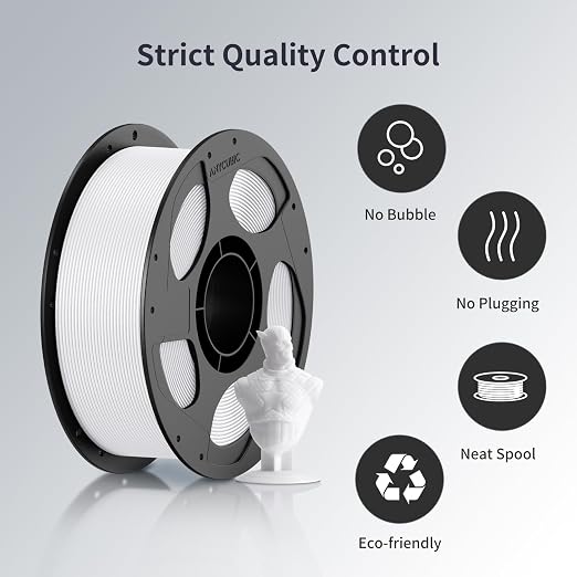 ANYCUBIC 3D Printer Filament PLA Bundle, PLA Filament 1.75mm Dimensional Accuracy +/- 0.02mm, 1KG Reusable Spool, Black+White+Peach Pink+Interstellar Violet, 4KG in Total