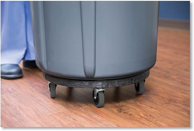 Rubbermaid Commercial Products Brute Quiet Dolly, Compatible with 20, 32, 44, and 55-Gallon Brute® Containers, Black, for Restaurants/Back of House/Offices/Warehouses/Airports/Commercial Environments