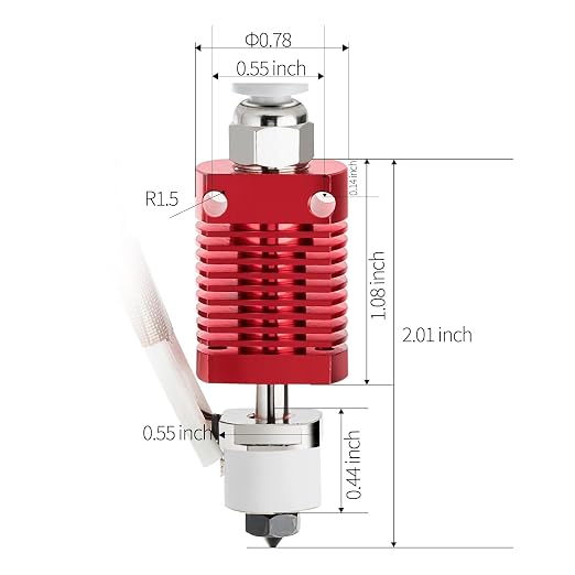 Ender 3 Hotend All-Metal Upgrade: 24V 60W CHC Hotend Ceramic Heating Core Compatible with Ender-3 V2/ 3 Pro/Max/ 5 Pro/Plus/ 6 / CR-10 Hot end Kit Replacment