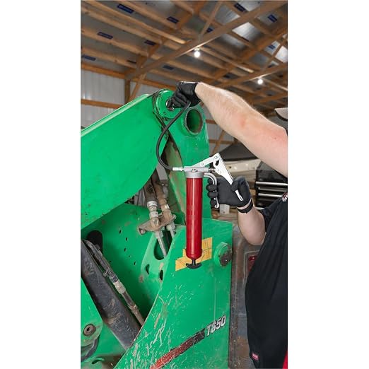 Alemite 555-E Professional Series Grease Gun, Dual Leverage Feature, 18" Flexible Hose, 7,500 psi Pressure, Quick Priming, Ergonomic Cast Handle, Universal Follower, Durable Coupler, Bleeder Valve