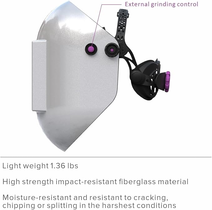 Tefuawe 4 1/2" x 5 1/4" Fibreglass Pipeliner Welding Hood, Gold True Color Auto Darkening Welding Lens, Extra Large Viewing Area 3.93" x 3.66", 5-9/9-13 Variable shades, Optical class 1/1/1/1