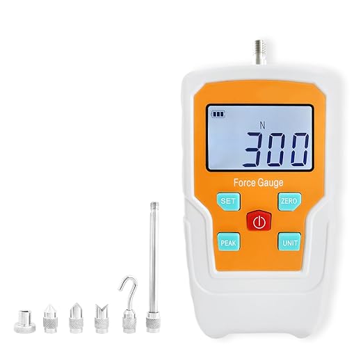 Digital Force Gauge Push and Pull Meter Dynamometer Tension Pressure Tester Thrust Meter Compression Load Plug Force Destructive Tests 300N/30kg/65lbf/1080Oz
