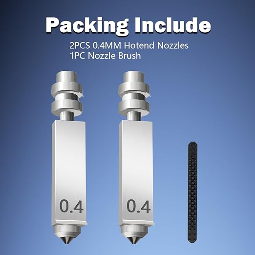 2PCS Kobra X/Kobra 4 0.4mm Hotend Nozzles 3D Printer Assembled Extruder Kits- for Anycubic Kobra X All Metal Hot End/Printhead Replacement with Integrated Nozzle 1PC Nozzle Brush Hardened Steel Tips