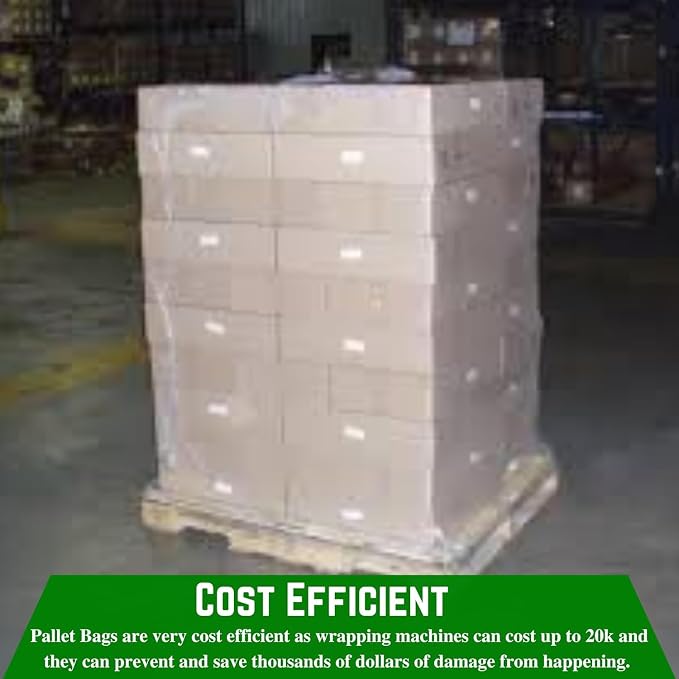Farm Plastic Supply Pallet Covers - 3 Mil (55' x 53' x 75') - Heavy Duty Construction Grade Strength, Tear Resistant, Polyethylene Pallet Bags, Outdoor Protection, and Pallet Storage (Clear, 5 Pack)