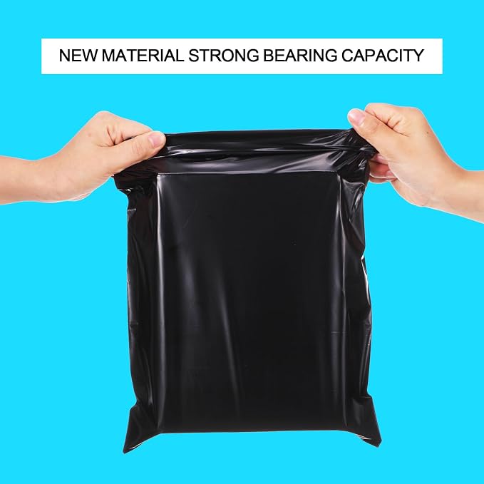 Outus 240 Pcs Poly Mailers Variety Size Pack Mailing Shipping Bags Assorted Sizes Shipping Envelopes Self Adhesive Waterproof and Tear Proof Packaging Bags for Clothing Book Gift(Black,6 Sizes)