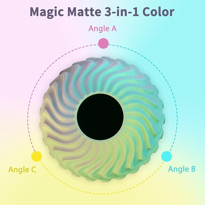 iSANMATE Matte 3D Printer Filament, 3-in-1 Color Rainbow Filament, Coextrusion 3D Filament, Rapid Magic Color Change Filament 1.75mm, Dimensional Accuracy +/- 0.03 mm, Moonstone 1KG/Spool