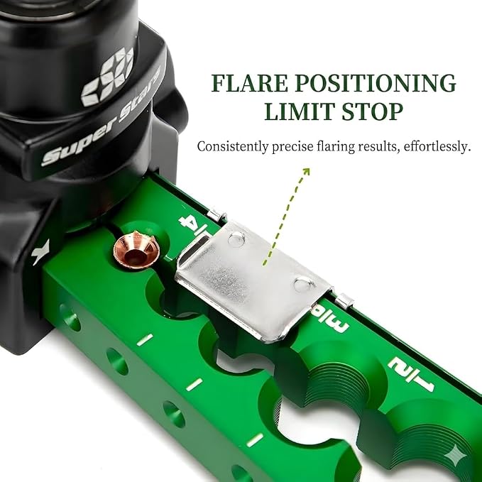 Flaring Tool for 1/4" - 3/4" HVAC Tools Single Tube Flare Tool Kit 45° Eccentric Tubing Flaring Tool with Clutch Limit Piece for Copper Aluminum Pipes Refrigeration Air Conditioner Repair