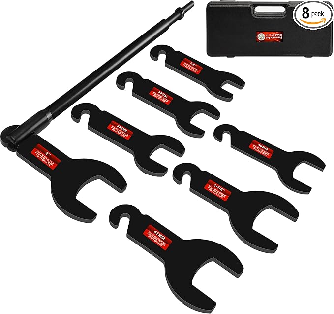 BETOOLL 8PCS Pneumatic Fan Clutch Wrench - 43300 Removal Tool Kit, Auto Repair Spanner Kit Installs Compatible With Ford, GM, Chrysler and Jeep