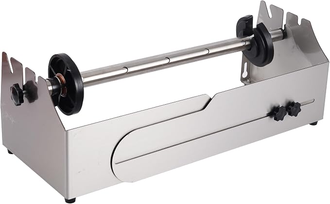 Adjustable Tabletop Stretch Film Dispenser with Cutter, Heavy Duty Stainless Steel Wrapper for 16 to 26 Inch Rolls, Ideal for Warehouse and Shipping Use