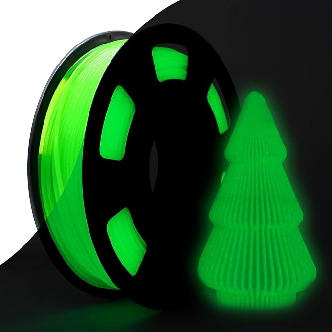 3D Printer Filament PLA Glow in The Dark Filament PLA 1.75mm 250g, 0.25kg Small Spool 3D Printing Luminous Filament 1.75mm Dimensional Accuracy +/- 0.02 mm, Fit Most FDM 3D Printers