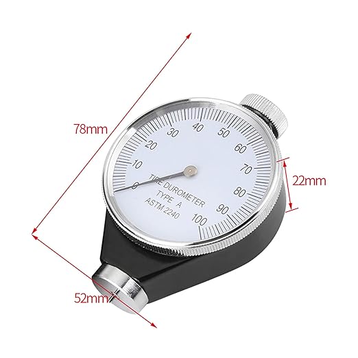 Mohs Durometer Tester, Shore Type A/O/D Rubber Tire Durometer Hardness Tester 10-90HA (Type A)