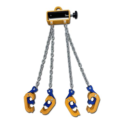 2Ton Barrel Lifting Chain for Plastic & Steel Drums 、4410LBS 20in Length, 4 Hooks Chain Drum Lifter Barrel clamp for 55 Gallon Drum Lifting Device Fits for Crane, Forklift【2T- 4Hooks】