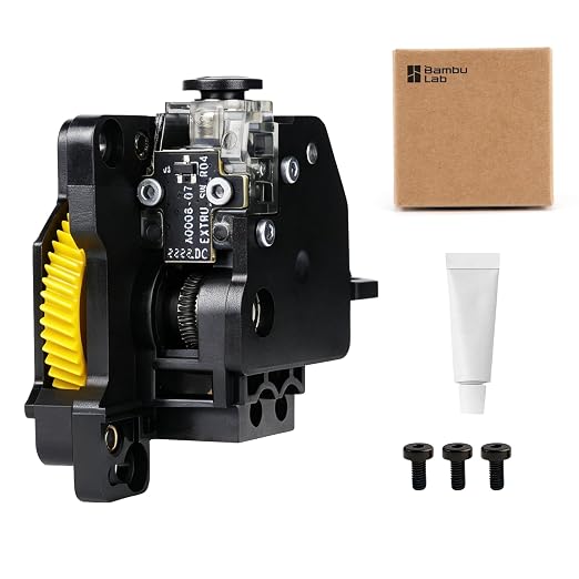 Bamboo Original X1,X1C Hardened Steel Extruder Unitt with Dual Gears for Increased Extrusion Force and Filament Break Detection, Extruder Component Kit for Bambu Lab X1 Series 3D Printer ﻿