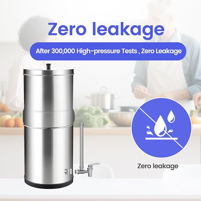 304 Stainless Steel Sight Glass Spigot, Compatible with Universal Gravity-Fed Water Filtration Systems, Clear Water Level View, Stainless Steel Handle