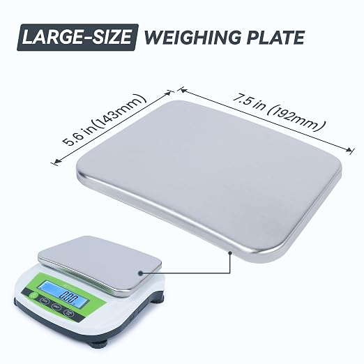 U.S. Solid Precision Balance, 5000g/11lb x 0.01g Digital Lab Scale, 5.6" x 7.6" Rectangular Pan, Piece Counting, 19 Weighing Units, 100-240V AC, Kitchen, Jewelry, Scientific Use