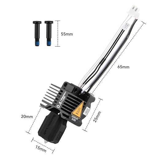 Bamboo Original X1 Series Hardened Steel Complete Hotend Kits Set with Fan,Full Assembly Hot End Kit for Bamboo Lab X1,X1C 3D Printer,0.4mm Nozzle