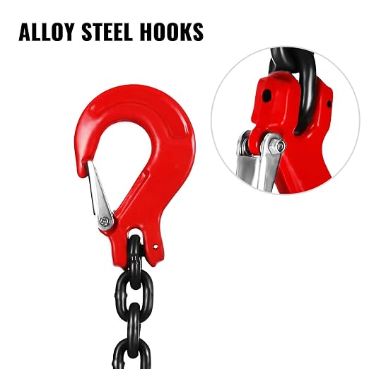 VEVOR Chain Sling 5/16 Inch X 5 Ft Chain Sling for Engine Hoist G80 Alloy Steel Lifting Sling Chains 3 Ton with 4 Leg Grab Hooks