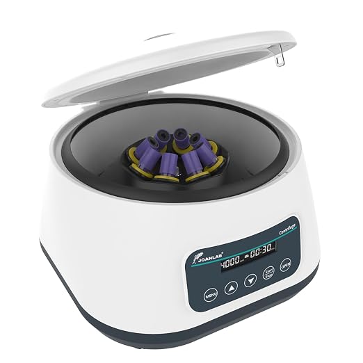 JOANLAB Lab Centrifuge Machine LC400 2ml/5ml/10ml x 8, 15ml x 4 Low Speed 500-4000rpm,1717xg RCF Digital Benchtop Centrifuges w/Timer