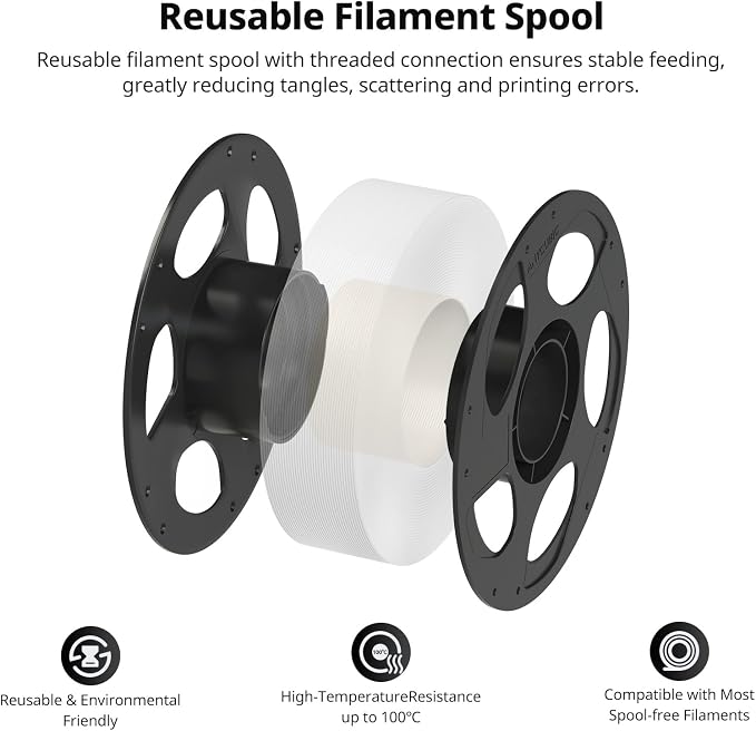 ANYCUBIC ASA Filament 1.75mm, Weather & Heat Resistant, 3D Printer Filament Suitable for Printing Outdoor Functional Parts, Dimensional Accuracy +/- 0.02mm, 1KG Reusable Spool, Ivory