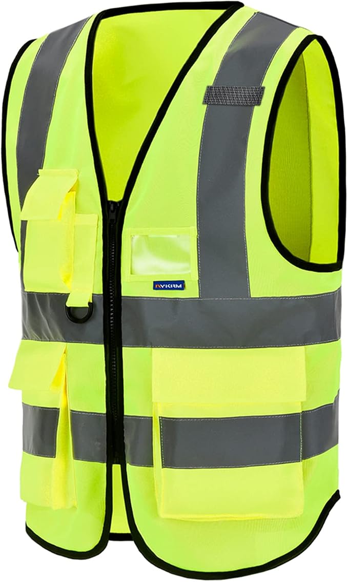 A-SAFETY hi vis Safety Vests, Yellow