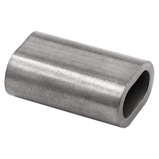 MIL-SPEC Stainless Steel Swage Sleeves Clip & Ferrules (1/16 inch) – Oval Duplex Wire Rope Cable Crimping Loop Fittings (Pack of 30)