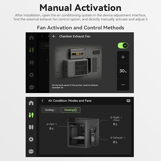 Original External Exhaust Fan Kit Compatible with Bambu Lab P2S with AMS,Active Ventilation 3D Printer Exhaust System for ABS,ASA,Nylon Filament,3D Printer Accessories Advanced Air Ventilation