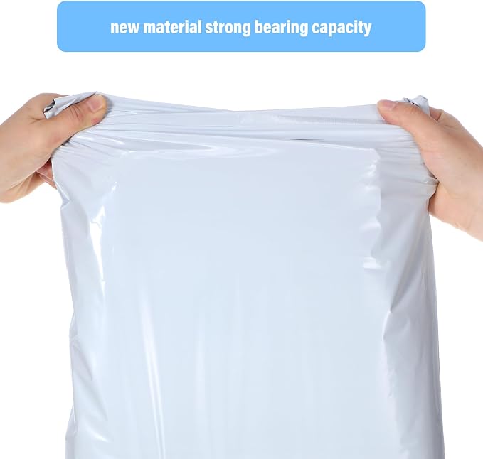 Outus 240 Pcs Poly Mailers Variety Size Pack Mailing Shipping Bags Assorted Sizes Shipping Envelopes Self Adhesive Waterproof and Tear Proof Packaging Bags for Clothing Book Gift(White,6 Sizes)