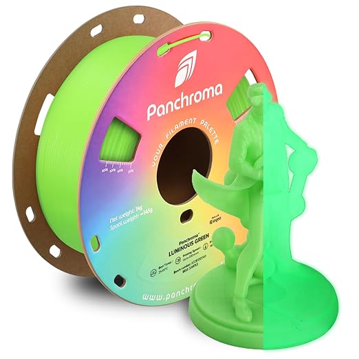 Polymaker Panchroma Luminous PLA Filament 1.75mm for 3D Printing, Green | Neatly Wound, Glow in the Dark PLA 1kg, Easy Print & Smooth Feeding, Compatible with Bambu Lab & Most 3D Printers