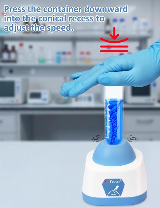 Xin Tester Lab Mini Vortex Mixer, 100ml DIY Model Paint Shaker Nail Polish Mixer Machine 3000RPM, Eyelash Adhesives Pigment Tattoo Ink Mixing with 120pcs Balls - Blue