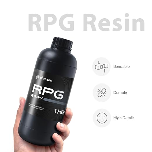 phrozen 3D Printer Rapid Resin [RPG], Low Shrinkage Superior Precision Smooth Surface Finish, 405nm LCD UV-Curing Photopolymer Resin, Gray (1KG)