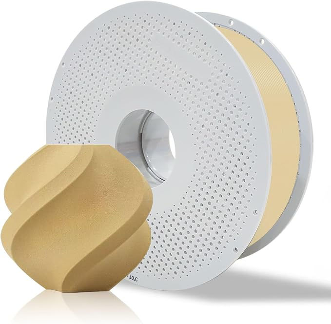 Bamboo PLA Wood 3D Printing Filament for Bambu Lab X1/X1C/P1S/P1P/A1/A1 MINI/AMS 1KG (2.2lbs), Real Wood Texture, Matte Finish, and RFID with Spool +/- 0.03mm (Classic Birch 13505)