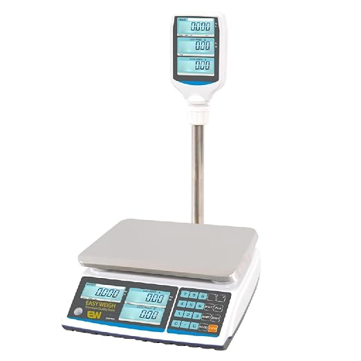Aquos ZTP Price Computing Scale – Class III NTEP Legal for Trade, Commercial Digital Scale with LCD Backlit Display & Stainless Steel Platter, Retail Grocery Scale (30lbs Pole Model)