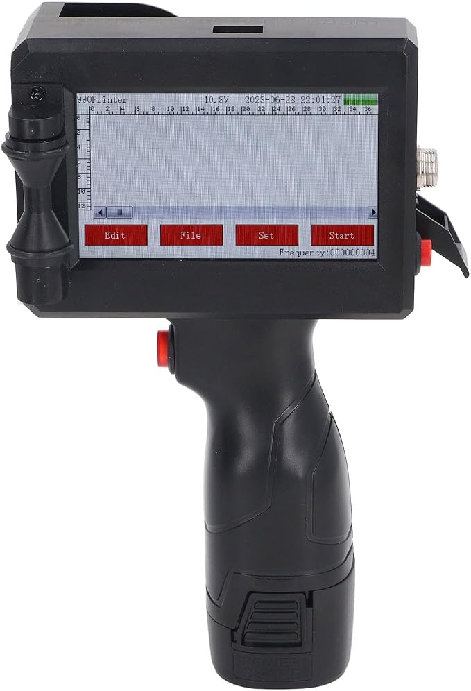 banapoy Handheld Inkjet Printer Gun, 4.3" Portable Inkjet Coder Printer Inkjet Label Printer, Printing Height 0.08 to 0.5in, for QRCode Barcode Batch Number (Ink NOT Include)