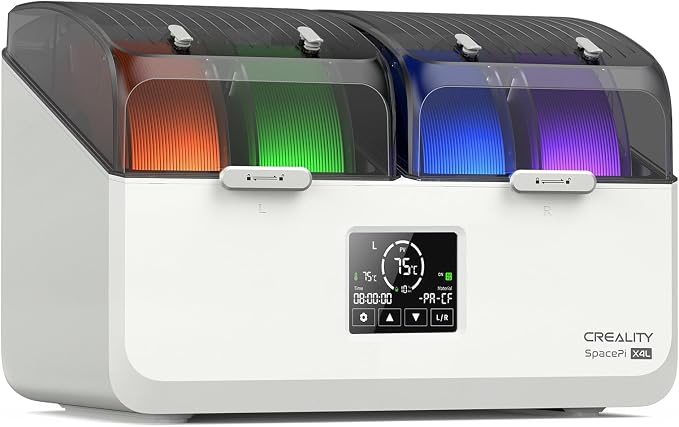 Official Creality Space Pi X4 Lite Filament Dryer, 4 Spools Filament Dry Box with Dual-Chamber Heated Storage, Max 75℃ Temerature, Independent Temperature Control for PLA, PETG, ABS, TPU, Nylon, ASA