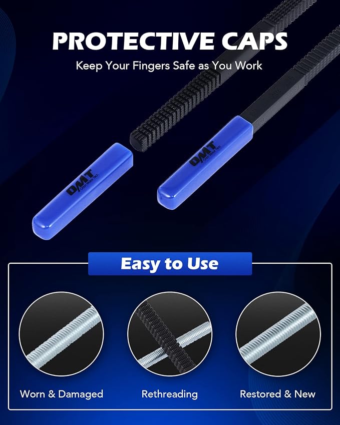 Orion Motor Tech 49 Piece Thread Chaser Set, Metric and SAE Thread Repair Kit with 22 Taps 24 Dies 3 Thread Files, Universal Rethreading Kit Thread Restorer Tool Set in UNC UNF Metric Sizes with Case