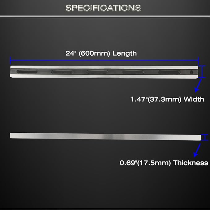 ReluxGo 24 Inch Machinist Precision Steel Straight Edge Tool, Cylinder Head Straight Edge, Straight Edge Machined Flat with Feeler Gauges for Checking Cylinder Heads and Engine Blocks,Patented
