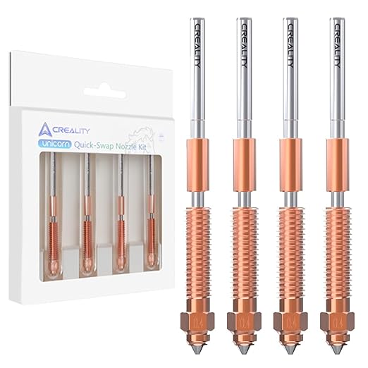 Creality Official K1 SE Nozzles, 0.4mm, 0.6mm, 0.8mm 4PCS Quick-Swap 3D Printer Nozzle Kit, Copper Alloy and Hardened Steel Nozzle Suitable for Creality K1 SE, K2 SE, K1C, Ender 3 V3, Ender 3 V3 Plus
