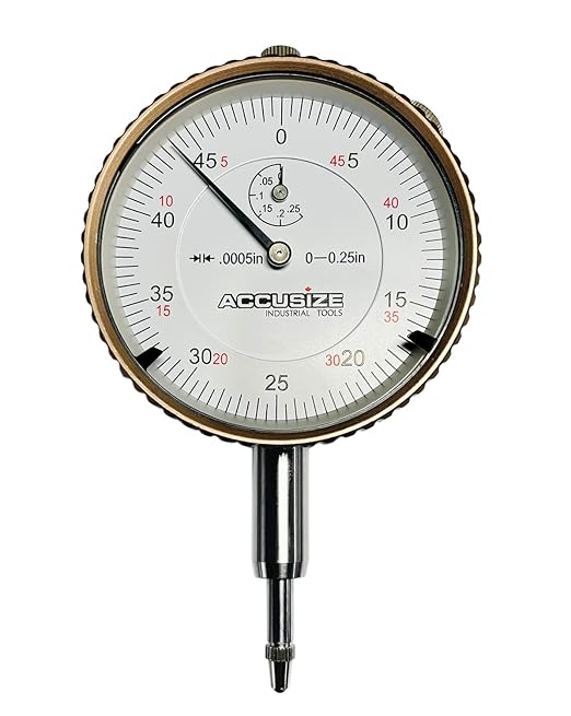 Accusize 0-1/4" Dial Indicator, Resolution: 0.0005", P900-S098 | 0-1/4" x 0.0005", AGD2 Style, Lug Back
