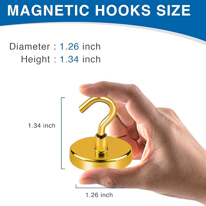 LOVIMAG Magnetic Hooks, Cruise Essentials 2026, 12 Pack-30LBS | Heavy Duty Strong Magnet Hook for Cruise Cabin, Refrigerator Fridge, Ship, Classroom, Kitchen Grills, Black