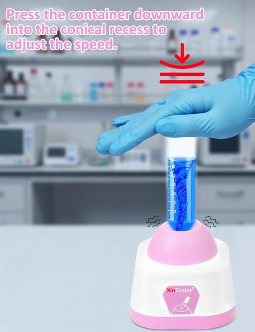 Xin Tester Lab Mini Vortex Mixer, 100ml DIY Model Paint Shaker Nail Polish Mixer Machine 3000RPM, Eyelash Adhesives Pigment Tattoo Ink Mixing with 120pcs Balls - Pink