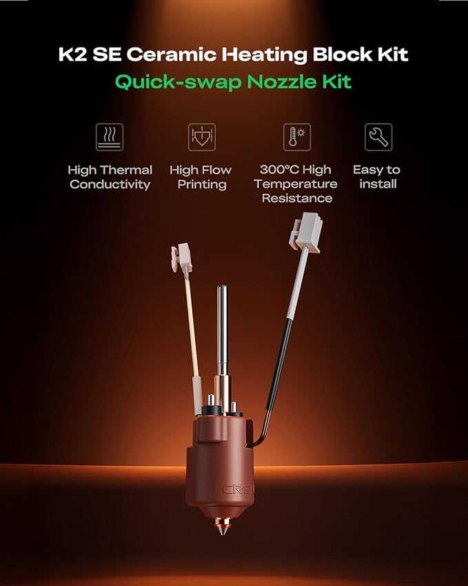 Creality Official K2 SE Hotend, Support 300°C High Temperature and 600mm/s Fast Speed Printing, Compatible with Creality K2 SE 3D Printer