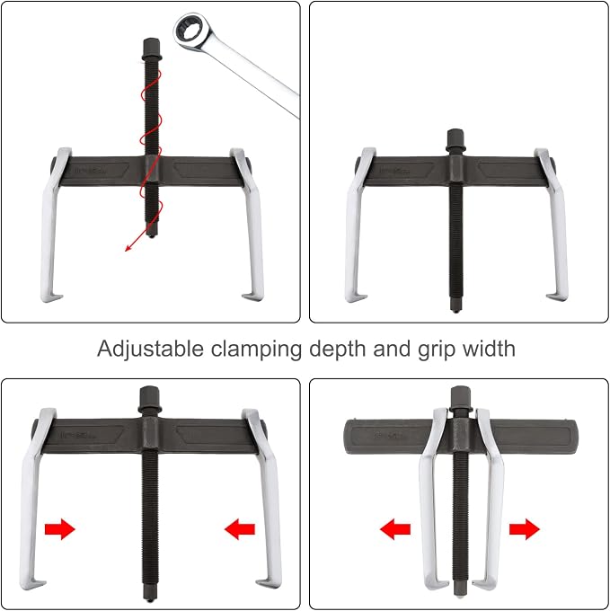 ChgImposs 2-Jaw Gear Puller, Adjustable CR-V Bearing Puller Gears, Removal Tool for External Internal Pulling, Puller Tool Separate Lifting Device (10 INCH)