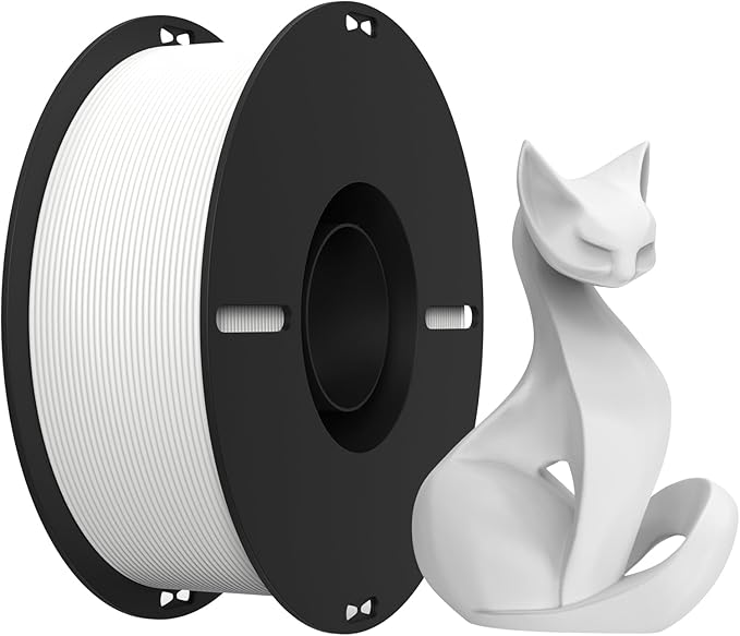 Creality PLA 3D Printer Filament PLA Filament 1.75mm, Neatly Wound 3D Printing Filament 1.75mm, Dimensional Accuracy +/- 0.02 mm, Fit Most FDM 3D Printers, 1kg Spool (2.2lbs), White