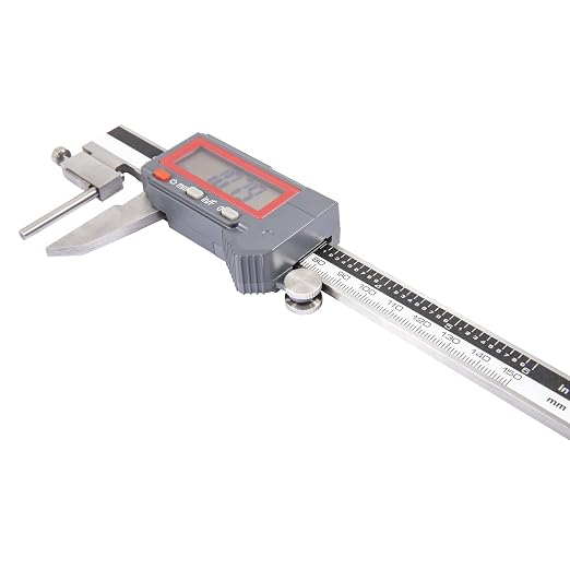 Digital Tube Thickness Caliper 0-150mm / 0-6" | IP54 Coolant & Fluid Resistant, ±0.02mm Accuracy, 0.01mm/0.0005" Resolution, Locking Dial for Measured Value Fixation
